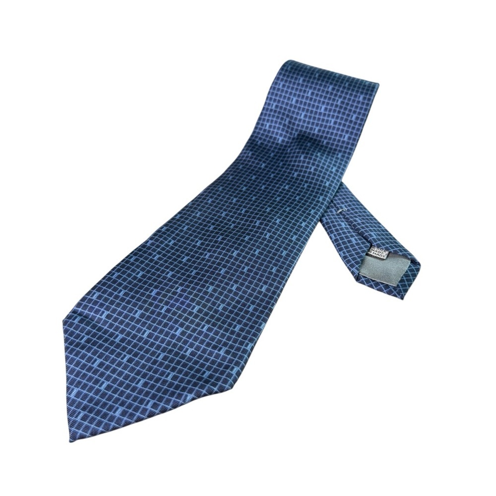 Dior Silk Blue Checkered Men's Tie